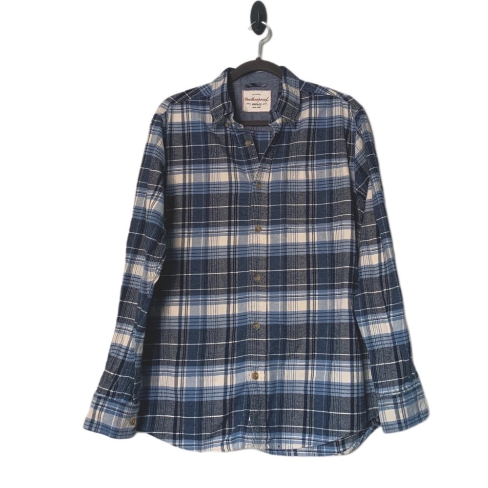 Weatherproof Original Vintage Blue White Flannel